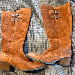Born Tan Suede Heeled Boots